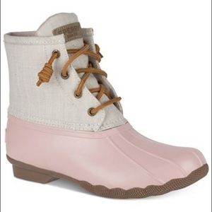 Sperry Saltwater Duck Bootie - Rose/Oat, 7.5